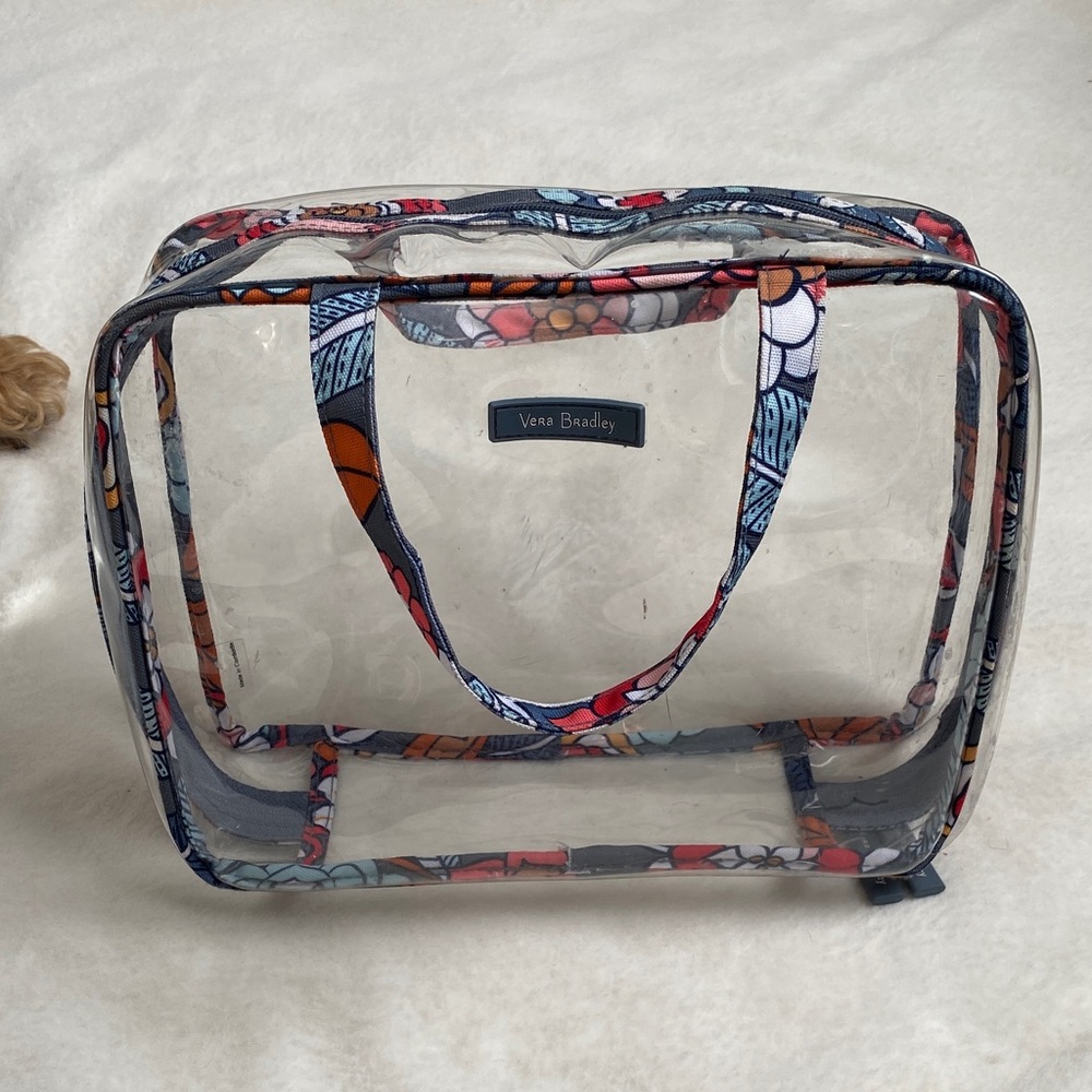 Vera Bradley Tropical Evening Floral Clear Cosmetic Toiletries Bag